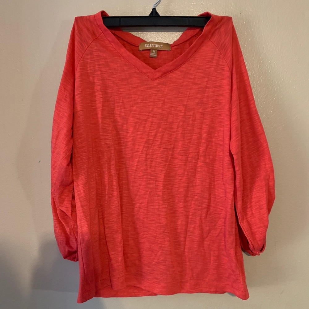 Orange Quarter-sleeve Top
